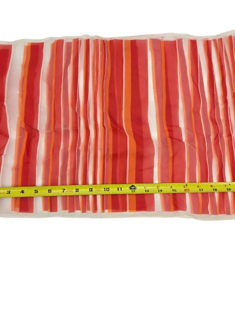 Vtg 60s 70s Mod B&H Japan Nylon Scarf Colorful Orange Sheer Stripe 42